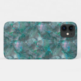 Capa Para iPhone 11 Cinza esverdeado sobre gesso de parede inacabado