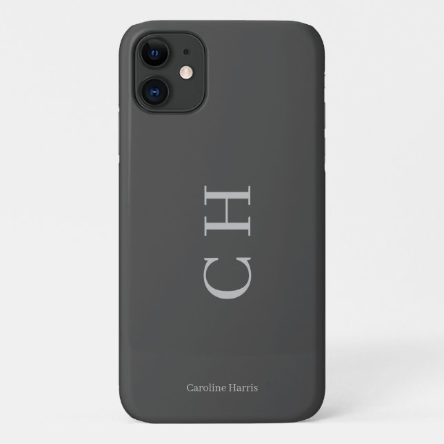 Capa Para iPhone 11 Cinza Moderna Personalizada (Verso)