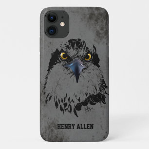 Capa Para iPhone 11 Cinza Negra Moderna Espada Rei de Aves