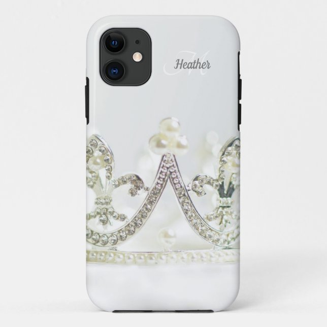 Capa Para iPhone 11 Cinza prateada personalizada, Bonito princesa (Verso)