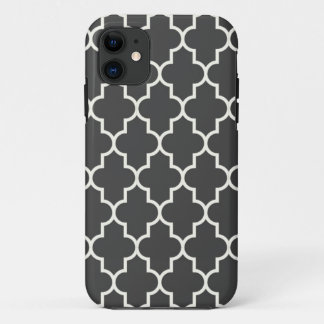Capa Para iPhone 11 Cinza Quatrefoil da grafite
