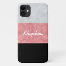 Capa Para iPhone 11 Cinza Rosa-Rosa-Rosa-Rosa, Aquarela E Nome