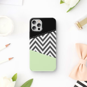 Capa Para iPhone 11 Cinza Zigzag, Cinza Chevron, Zigzag Patterno, Casa