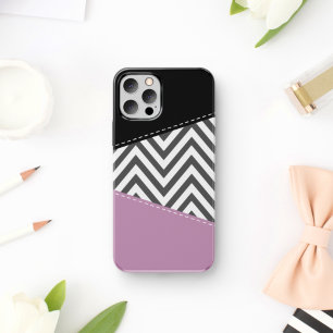 Capa Para iPhone 11 Cinza Zigzag, Cinza Chevron, Zigzag Patterno, Roxo