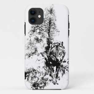 Capa Para iPhone 11 Cinzas De Arte Gráfica Wolf Wildlife Animal Natur