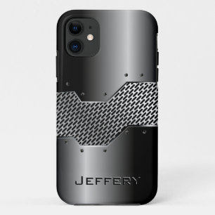 Capa Para iPhone 11 Cinzas Escuras Tons Metálicos Brilhados