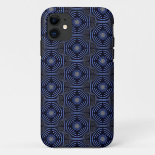 Capa Para iPhone 11 Cinzas geométricas tribais e azuis