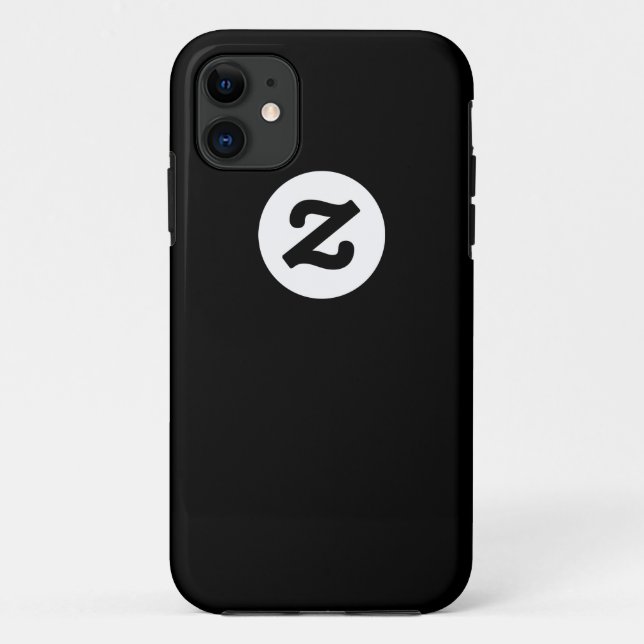 Capa Para iPhone 11 CircleZ - branco no preto (Verso)