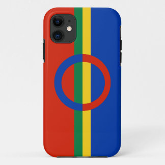 Capa Para iPhone 11 Círculo Nórdico Vermelho Azul na faixa de cores iP