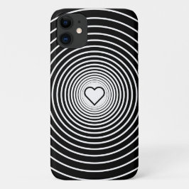 Capa Para iPhone 11 Círculos brancos pretos - Escolha suas cores favor