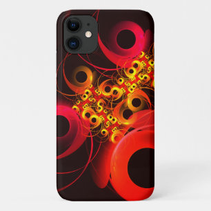 Capa Para iPhone 11 Círculos Coloridos Padrão Moderno de Arte Abstrato