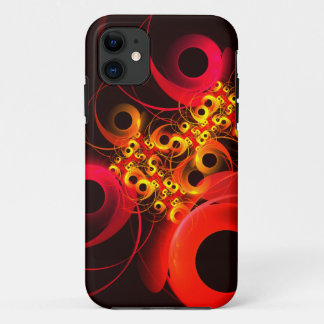 Capa Para iPhone 11 Círculos Coloridos Padrão Moderno de Arte Abstrato