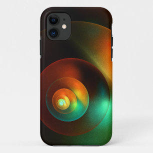 Capa Para iPhone 11 Círculos Coloridos Padrão Moderno de Arte Abstrato