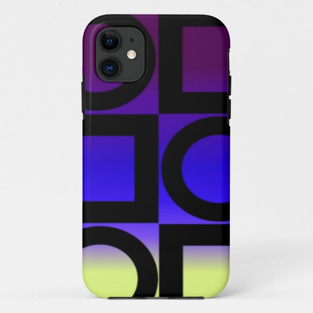 Capa Para iPhone 11 Círculos Coloridos Quadrados (Verso)