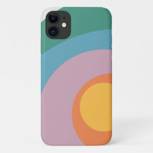 Capa Para iPhone 11 Círculos de estilo retrô multicolorido