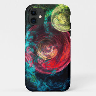 Capa Para iPhone 11 Círculos de Galáxia de Arte Abstrato