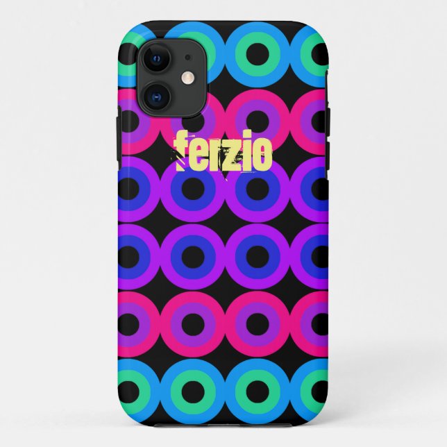 Capa Para iPhone 11 Círculos neon (Verso)