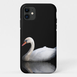 Capa Para iPhone 11 Cisne branco sobre preto
