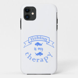 Capa Para iPhone 11 Citação da fita de banner A pesca é a minha terapi