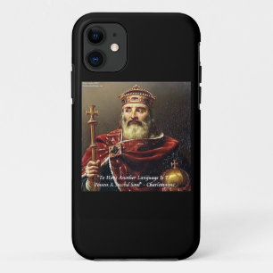 Capa Para iPhone 11 Citação de Carlemagno e Línguas Famosas