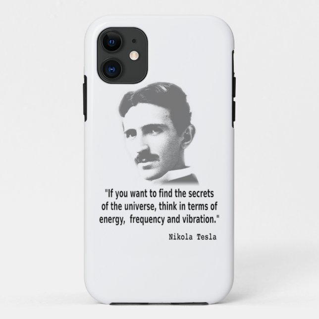 Capa Para iPhone 11 Citação De Nikola Tesla (Verso)