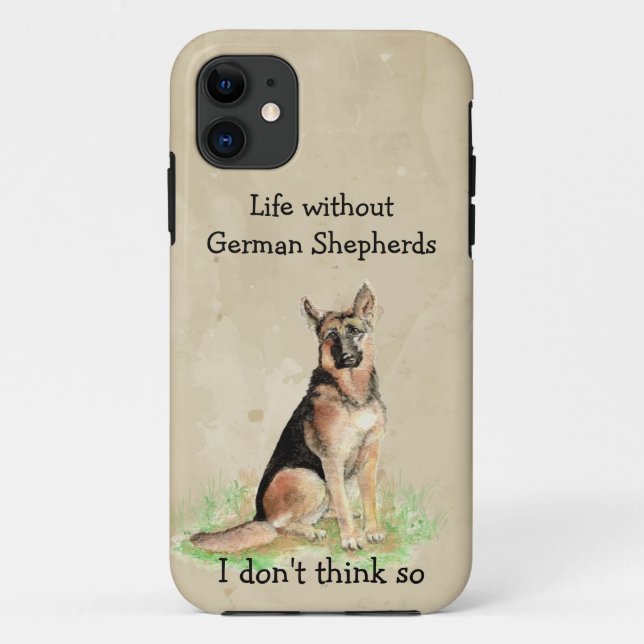 Capa Para iPhone 11 Citação divertida sobre vida sem cães Pastor Alemã (Verso)