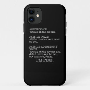 Capa Para iPhone 11 Citação Sarcástica de Voz Engraçada Passiva e