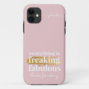 Capa Para iPhone 11 Citação Sarcástica Rosa Engraçada
