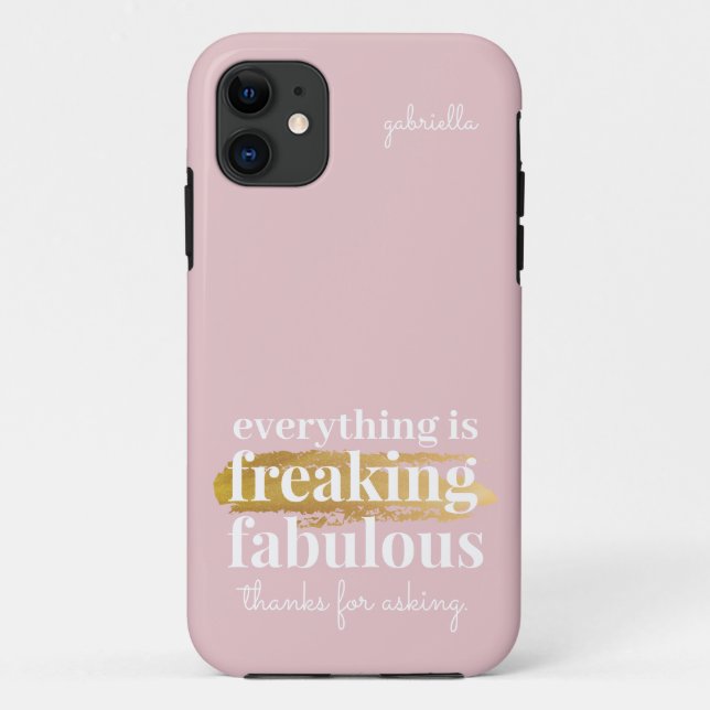Capa Para iPhone 11 Citação Sarcástica Rosa Engraçada (Verso)