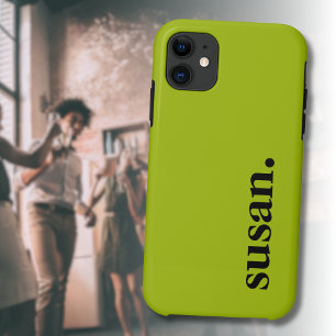 Capa Para iPhone 11 Citron Yellow Solid Color Elegant Name