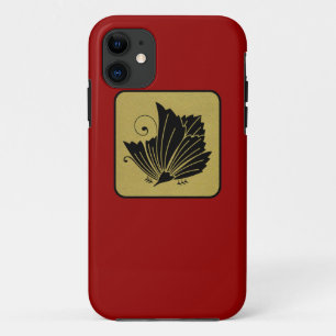 Capa Para iPhone 11 Clan Kamon Red Laquer e Borboleta Dourada