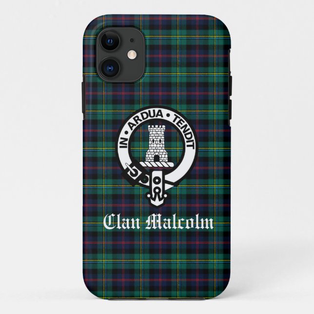 Capa Para iPhone 11 Clan Malcolm Tartan e Crest (Verso)