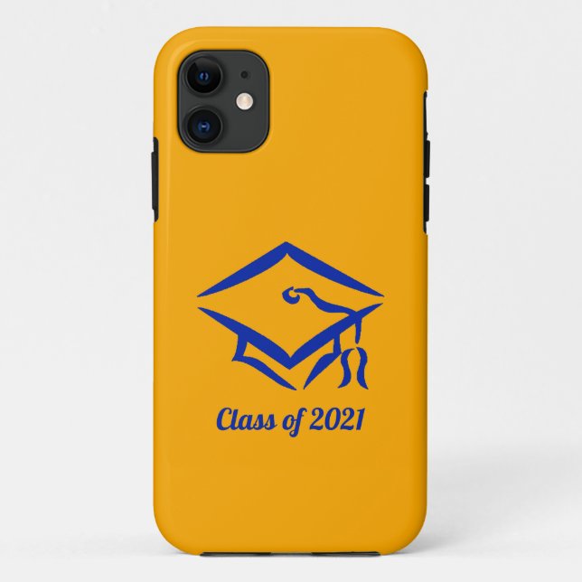 Capa Para iPhone 11 Classe de Graduação de 2021 GLDBLU (Verso)