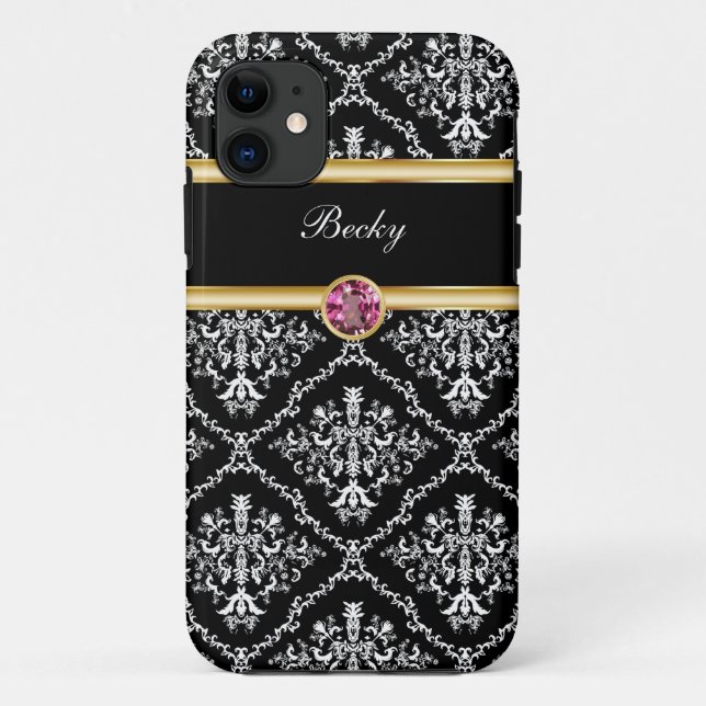 Capa Para iPhone 11 Classy Jewel iPhone 11 Caso Monograma (Verso)