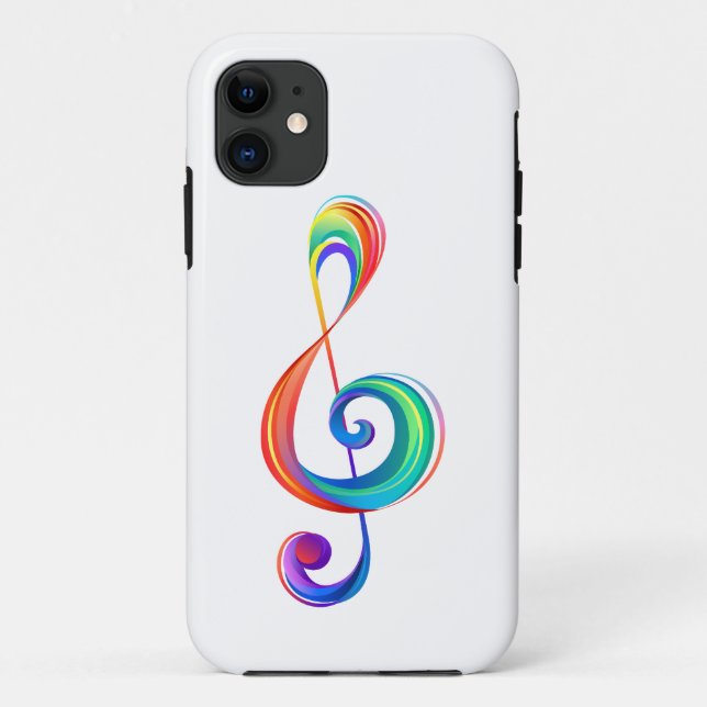 Capa Para iPhone 11 Clef (trecho de arco-íris) (Verso)