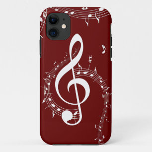 Capa Para iPhone 11 Climactic G Clef Music Red