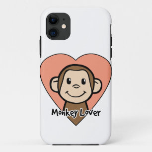 Capa Para iPhone 11 Clipart de desenho animado fofo macaco sorrindo am