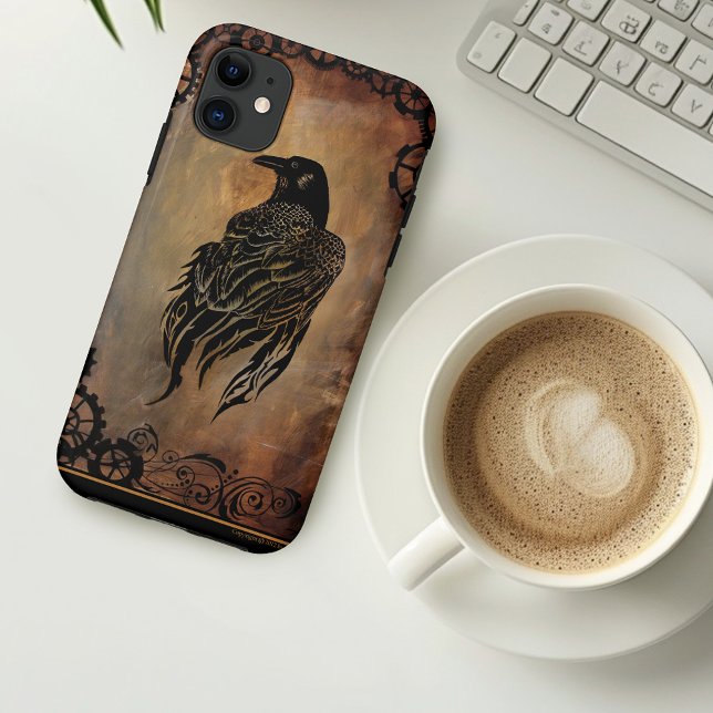 Capa Para iPhone 11 Clockwork Raven (Criador carregado)