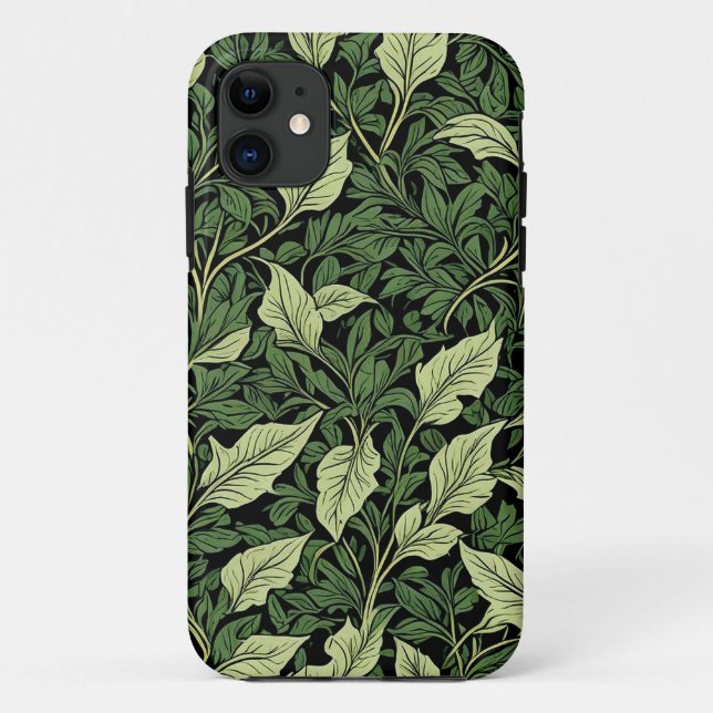 Capa Para iPhone 11 Cluster de Vinhas em Sombras de Verde (Verso)