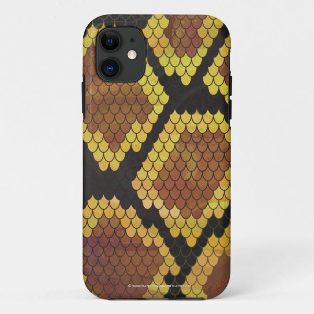 Capa Para iPhone 11 Cobra Brown e Impressão Dourado (Verso)