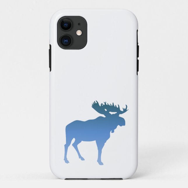 Capa Para iPhone 11 Cobrir azul de Iphone dos alces (Verso)