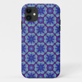 Capa Para iPhone 11 Cobrir iPhone de Medalhões Roxos Azul