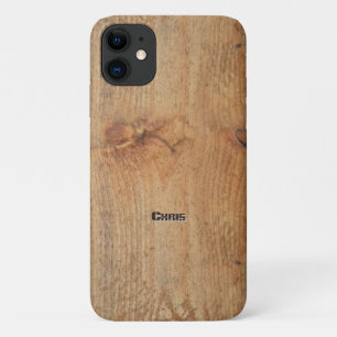Capa Para iPhone 11 cobrir S5 "Wooden" com seu nome