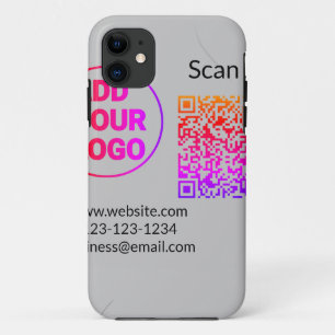 Capa Para iPhone 11 Código QR minimalista simples adicionar logotipo n