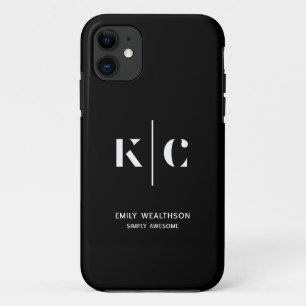 Capa Para iPhone 11 Código QR preto elegante e elegante