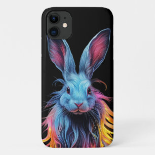 Capa Para iPhone 11 Coelho Azul Incrível em Chamas
