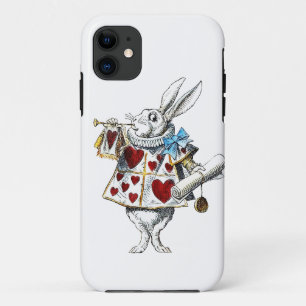 Capa Para iPhone 11 Coelho Branco Alice no País das Maravilhas Coelho