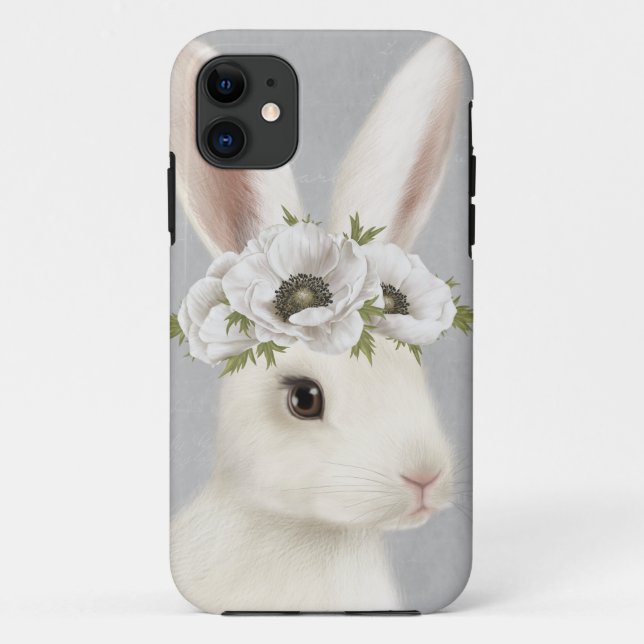 Capa Para iPhone 11 coelho branco da fazenda de colheita moderna (Verso)