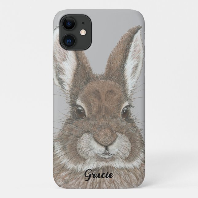 Capa Para iPhone 11 Coelho Castanho Coelho Coelho Bestiço Personalizad (Verso)