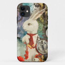 Capa Para iPhone 11 Coelho do branco do país das maravilhas de